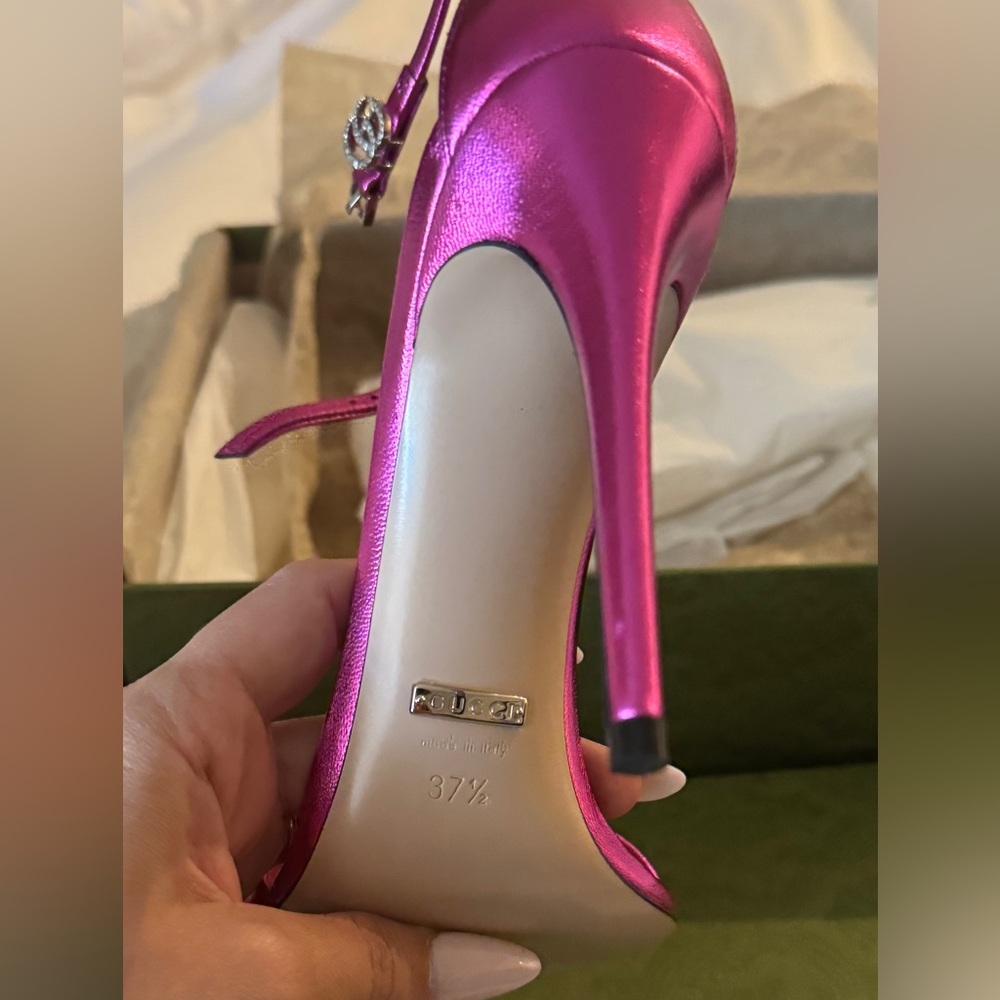 Pink/Fuchsia Gucci High Heel Sandals NWT - Picture 3 of 7